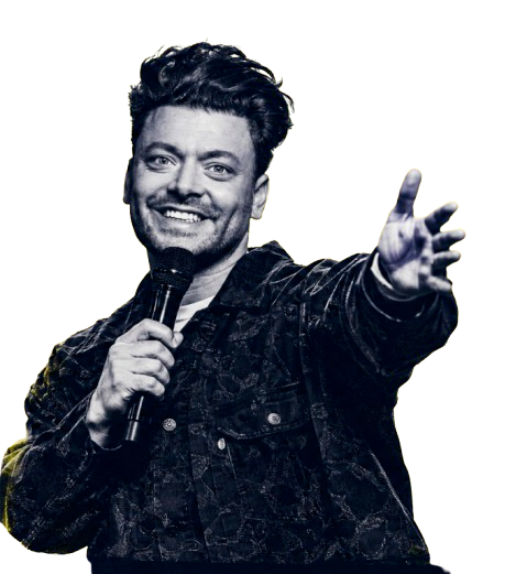 Kev Adams reaching out to the audience